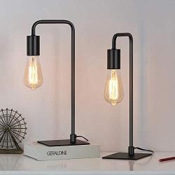 Edison Lamp, Industrial Desk Lamp, Bedside Table Lamp for Nightstand, Coffee Table, Dressers, Study Desk, Black Metal Lamps in Bedroom, Living Room, College Dorm