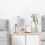 Table Lamps Set of 2 Bedside Lamps Modern Desk Lamp Rose Gold Hollowed Out Metal Base with White Lampshade Night Light Pair for Bedroom Living Room