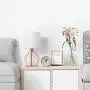 Table Lamps Set of 2 Bedside Lamps Modern Desk Lamp Rose Gold Hollowed Out Metal Base with White Lampshade Night Light Pair for Bedroom Living Room