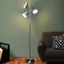 Tangkula 3-Light Floor Lamp, 64” Mid Century Modern 3 Light Tree, Standing Tall Pole Lamp with 3 LED Bulbs and Adjustable Heads, Reading Light for Living Room & Bedroom, 360 Lighting (Nickel)