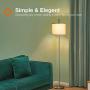 Addlon Floor Lamp for Living Room with Lamp Shade and 9W LED Bulb Modern Standing Lamp Floor Lamps for Bedrooms Silver