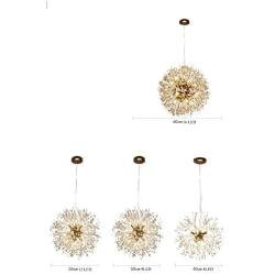 LuKLoy Super Beautiful Chandelier Pendant Lamp Kitchen Island Dining Room Loft Firework Hanging Light Post Modern Dandelion Crystal LED Lighting Fixture (Cold White LED, 40cm Diameter)