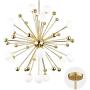 Modo Lighting Chandelier Lighting Fixture Gold Mid Century Pendant lamp, Frosted Glass Modern Ceiling Light Lining Room Dining Room. (18-Lights)