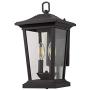 Smeike Outdoor Wall Sconce, Exterior Wall Mount Lighting Fixture with 2 Lights, Patio/Porch Lantern Light Fixtures in Matte Black Finish with Clear Glass, 40W