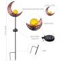 YUNLIGHTS Solar Garden Lights Outdoor, 2 Pack Moon Crackle Glass Globe Solar Stake Lights, IP64 Waterproof LED Solar Powered Garden Lights for Garden Patio Lawn Backyard Pathway Decoration(Warm White)