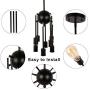 T&A 8 Lights Modern Metal Sputnik Chandelier,Mid Century Ceiling Light Fixture Industrial Style Pendant Lighting for Kitchen Living Room Dining Room(Matte Black)