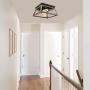 Retro Industrial Flush Mount Ceiling Light Fixture,Farmhouse Light with Oil Rubbed Bronze Finish Wood Texture Kitchen Light Fixtures Ceiling for Hallway,Dining Room,Entryway,Bedroom,Two-Light