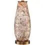 Kylie Cottage Table Lamp Mother of Pearl Tile Vase Beige Drum Shade for Living Room Family Bedroom Bedside Nightstand - Regency Hill Kylie Cottage Table Lamp Mother of Pearl Tile Vase Beige Drum Shade for Living Room Family Bedroom Bedside Nightstand - Regency Hill