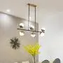 Modo Lighting 6 Lights Mid Century Chandelier Industrial Pendant Light Molecule Magic Bean Glass Globe Ceiling Pendant Light Fixture Metal Linear Chandelier for Living Dining Room Kitchen Island Modo Lighting 6 Lights Mid Century Chandelier Industrial Pendant Light Molecule Magic Bean Glass Globe Ceiling Pendant Light Fixture Metal Linear Chandelier for Living Dining Room Kitchen Island