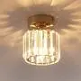 Jaycomey Crystal Ceiling Light,Mini Round Flush Mount Ceiling Light, Entryway Gold Pendant Light for Dining Room,Bedroom,Kitchen