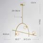 Glass Globe Sputnik Chandelier Modern 3 Light Molecule Pendant Lighting,G9 Mid Century Brass Finish Ceiling Lamp for Dining Room Hallway
