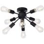 Semi Flush Mount Ceiling Light E26 Base 8- Light Modern Antique Black Sputnik Chandelier Industrial Ceiling Lamp Fixture for Kitchen Dining Room Bedroom Study Living Room(Bulb Not Included)