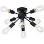 Semi Flush Mount Ceiling Light E26 Base 8- Light Modern Antique Black Sputnik Chandelier Industrial Ceiling Lamp Fixture for Kitchen Dining Room Bedroom Study Living Room(Bulb Not Included)