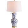 JONATHAN Y JYL5014A Leo 28.5'' Chinoiserie LED Table Lamp Classic,Cottage,Traditional,Transitional for Bedroom, Living Room, Office, College Dorm, Coffee Table, Bookcase, Blue/White