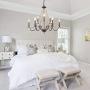 LALUZ Farmhouse Chandelier Wood Beaded Lighting for Dining Room, 28” L x 25.5” H, Bronze