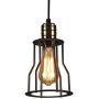 Industrial Pendant 1-Lights Pendant Lighting, Farmhouse Rustic Style Hanging Light with Matte Black Cage, Vintage Kitchen Island Pendant Light Fixture for Dining Room Bedroom Hallway Bar (1 Pack)