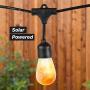 Brightech Ambience Pro with Flaming, Flickering LED Bulbs - Solar Panel Powered Hanging String Lights - Commercial Grade Waterproof, Shatterproof Cafe Lights Create Ambience In Your Yard, Deck - 27 Ft