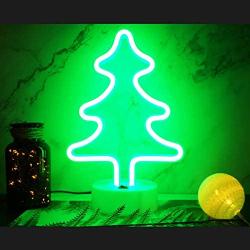 YIVIYAR Christmas Neon Light, LED Nightlight Christmas Decor USB Charging/Battery Christmas Tree Christmas Centerpieces for Dining Room Table Christmas Tree Decorations and Ornaments(Christmas Tree)