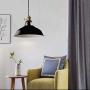 KWOKING Lighting Nordic Macaron Color Industrial Hanging Lamp Creative Modern Adjustable Metal Pendant Light Chandeliers for Living Room, Kitchen Island, Hotel, Warehouse,Study Room, Black