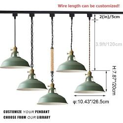 STGLIGHTING H Track Pendants Lighting Iron Art Iron Warm Green Decoratefor Instant Pendant Light for Cabinet Show Window Customizable Track Lighting Industrial Style Bulbs Not Included