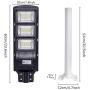 Dailyart LED Solar Street Light Solar Powered with Remote Control and Motion Sensor Weatherproof Dusk to Dawn Bright Outdoor Seculity Lights for Yard, Garden, Basketball Court, 6000K, IP65, 90W