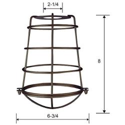 Dysmio Metal Wire Cage for Hanging Pendant Lighting, 2-1/4-Inch Oil Rubbed Bronze Industrial Cage Neckless Metal Shade, for Ceiling Pendant Lights for Dining Room Bedroom - Pack of 2