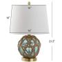 JONATHAN Y JYL1085A Andrews 21.5'' LED Glass/Rope Lamp Coastal,Contemporay,Transitional for Bedroom, Living Room, Office, College Dorm, Coffee Table, Bookcase, Aqua