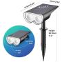 Linkind Solar Spotlights Outdoor Garden Lights, 16 LEDs Color Changing RGBW Solar Powered Landscape Spot Lights, IP67 Waterproof Multicoloured Security Light for Pathway, Patio, Gate, Fence, 2 Pack