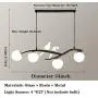 Kankanray 4-Lights Nordic Creative Chandelier Modern Resin Bird Glass Ceiling Lamp Flush Mount Lighting Fixture for Bar Dining Room Living Room Bedroom (Black)