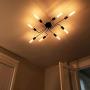 Lampundit Sputnik Chandelier 8-Light Flush Mount Ceiling Light, Matte Black Finish, Modern Industrial Lighting Fixture for Dining Room Living Room Bedroom Kitchen Hallway Cafe Bar