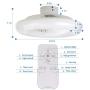 Sunifier Bladeless Ceiling Fan with Light, Remote Control Low Profile Modern Ceiling Fan with Lights, 3 Colors Flush Mount Ceiling Fan with Light for Living Room Bedroom Kitchen (White)