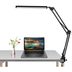 LED Desk Lamp, Swing Arm Desk Light with Clamp, 10W Eye-Caring Table Lamp, Desk Lamps for Home,Office,Work,Study,Reading,Drawing, 3 Lighting Modes & 9 Adjustable Brightness Levels