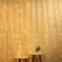 LED Curtain Lights, Window Curtain Lights for Wedding Party, Decorative Light Curtain, 342 Warm White Lights, for Indoor Outdoor, 9.8ft x 9.8ft, Vertical Lights String, for Bedroom, Wall, Backdrop