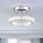 Maxax Semi-Flush Mount Crystal Chandelier Lighting LED Chandelier Ceiling Light for Hallway, Kitchen, Dining Room, Kids Room, Chrome Finish(Cool White)