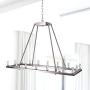 MEEROSEE Rectangle Modern Brushed Nickel Chandelier Lighting L39.37'' Farmhouse Led Pendant Light Fixture Acrylic Shade Island Chandeliers 16 Lights Dining Room Chandeliers for Island Kitchen Dimmable