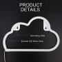 Warm White Cloud Neon Sign for Home Decoration Night neon Light for Wall Decoration Battery/USB Plug LED Neon Light for Living Room Christmas Party