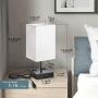 UL Approval Touch Control Table Lamp with USB and AC Outlet, SUPERDANNY 3-Way Dimmable Bedside Nightstand Lamp Modern Light, Desk Reading Lamp for Bedroom, Living Room, White, Set of 1