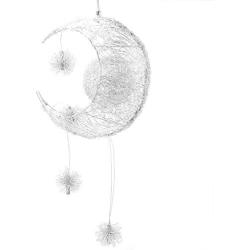 DDSKY LED Pendant Light, DDSKY Modern Moon Star Shape LED Pendant Lamp Chandelier Ceiling Light Creative LED Lamp Fixture for Kids Child Bedroom Living Room Home Decoration, Cool White