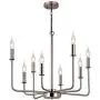 Sivilynus Chandelier Kitchen Modern Lighting 8 Lights Brushed Nickel Sputink Hanging Fixture for Dining Room Lighting Farmhouse for Living Room Bedromm Foyer Kitchen