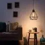 Retro Pendant Light, HESSION Industrial Metal Cage Mini Pendant Light Oil Rubbed Finish, Rustic Chandeliers Ceiling Light Fixture for Farmhouse Kitchen Island Dining Room Covered Patio