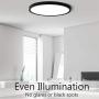 LED Ceiling Light, Black Flush Mount Fixture 12 Inch 24W Daylight White Flat Modern Ceiling Lighting, 3200LM 240W Equivalent Ceiling Lamp for Bedroom, Bathroom, Kitchen, Hallway, .etc.