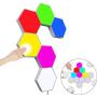 Hexagon Wall Light Multicolor,Smart Modular Touch-Sensitive LED Light Wall Panels RGB Night Light DIY Geometry Splicing Hex Light for Bedroom Living Room Hallway Party Decor,6 Pack