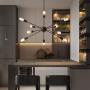 KDG Chandeliers 10 Lights Modern Chandeliers Black Sputnik Chandeliers Mid Century Pendant Lighting Ceiling Light Fixture for Kitchen Dining Room Living Room Foyer（Black 10 Lights)