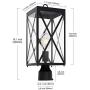 MELUCEE 1-Light Outdoor Post Light Fixture, Black Exterior Post Lantern with Clear Glass for Pathway Driveway Front/Back Door