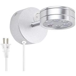 Lysed Flexible LED Wall Mount Lamp Plug in Light,3W Three Color Warm Light-White Light-Natural Light,Reading Light Small Wall Lamp with Switch Plug Rotating Universal Head（Easy to Install）