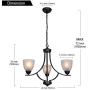 VINLUZ 3 Light Shaded Contemporary Chandeliers with Alabaster Glass Black Rustic Light Fixtures Ceiling Hanging Mid Century Modern Pendant Lighting for Bed Room Dining Room Foyer Living Room VINLUZ 3 Light Shaded Contemporary Chandeliers with Alabaster Glass Black Rustic Light Fixtures Ceiling Hanging Mid Century Modern Pendant Lighting for Bed Room Dining Room Foyer Living Room