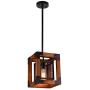 KOSTOMO Wood Chandelier Metal Pendant Light Retro Rustic Loft Antique Lamp Vintage Pipe Sconce Decorative Light Fixtures FarmhouseCeiling Light Luminaire
