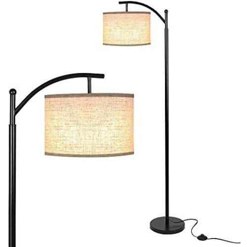 Haian Classic Standing Modern Floor Lamp with Arc Lamp Shade for Living Room,Bedroom,Tall Mid Century Farmhouse Reading Floor Light Equipped with Foot Switch and Stable Metal Base,LED Bulb Included …