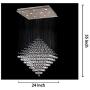 Munsinn Crystal Raindrop Chandelier 9-Lights Flush Mount LED Ceiling Light Fixture Pendant Lamp for Dining Room Bathroom Bedroom Livingroom