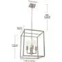 4 Light VINLUZ Modern Style Lighting in Brushed Nickel Finish,Industrial Cage Dining Room Chandelier Metal Hanging Pendant Light Fixture